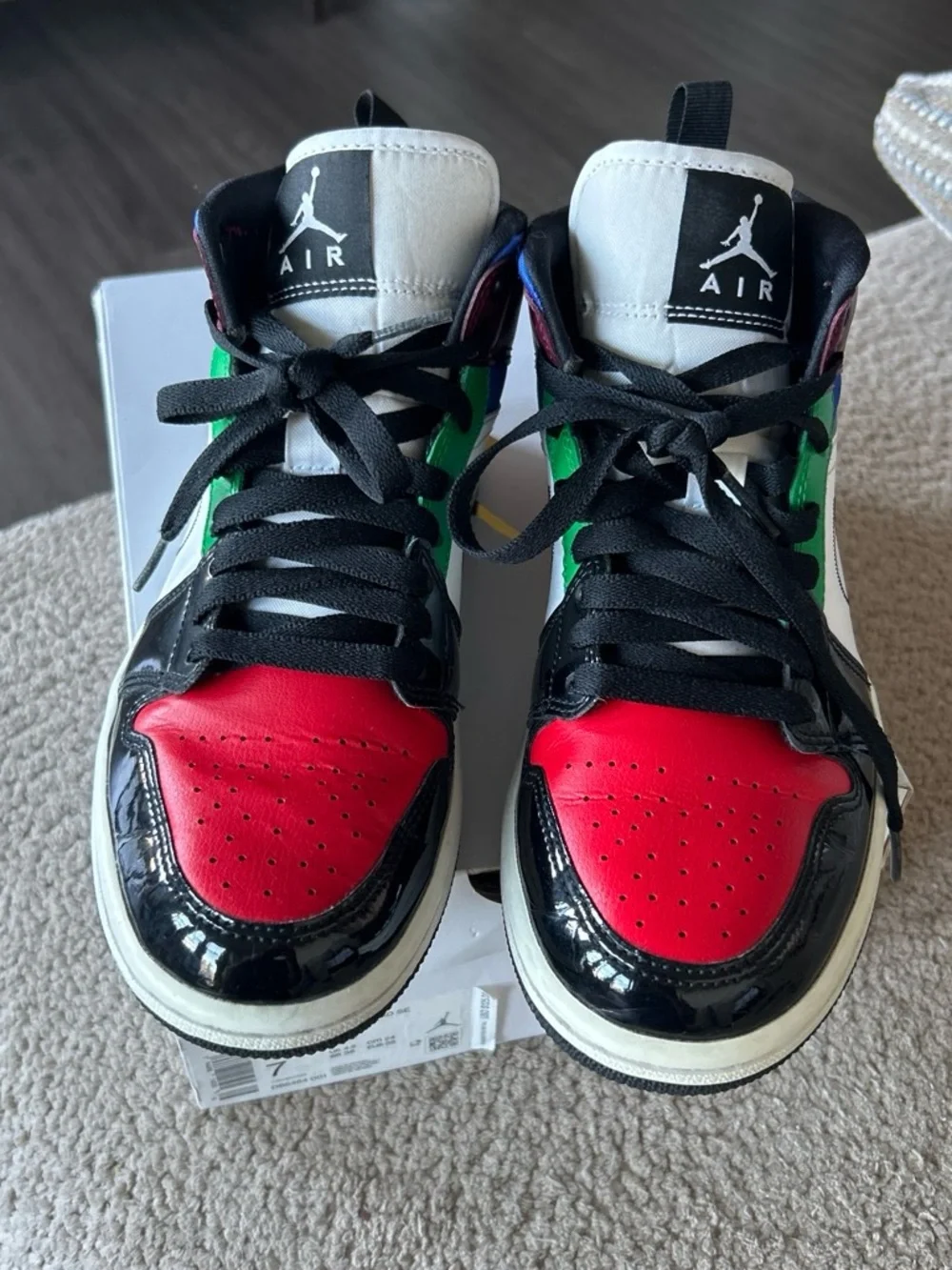 Jordan Air Jordan 1 Mid Multi-Color (Red, Green, Blue, Black, White)